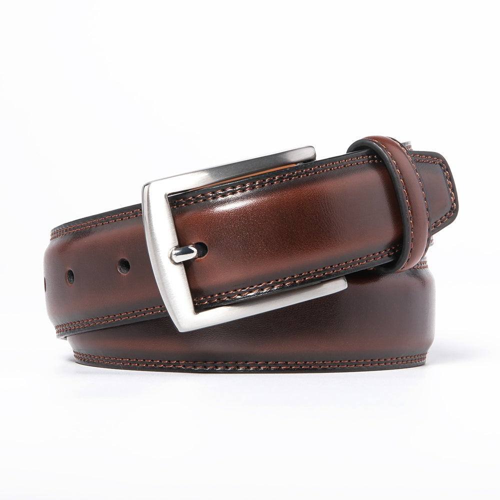 Genuine Leather Dress Belts For Men - Mens Belt For Suits, Jeans, Uniform With Single Prong Buckle Main image