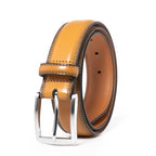Genuine Leather Dress Belts For Men - Mens Belt For Suits, Jeans, Uniform With Single Prong Buckle