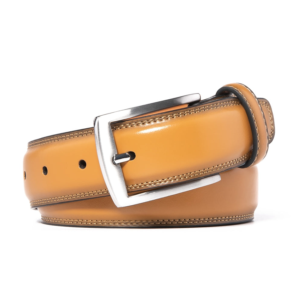 Genuine Leather Dress Belts For Men - Mens Belt For Suits, Jeans, Uniform With Single Prong Buckle