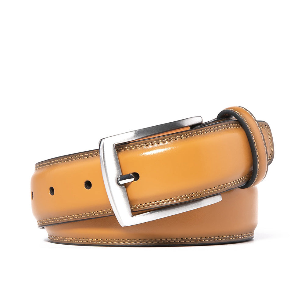 Men's Classic Leather Pin Buckle Belt – Business Casual Everyday Belt -Tan Main image
