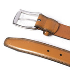 Genuine Leather Dress Belts For Men - Mens Belt For Suits, Jeans, Uniform With Single Prong Buckle