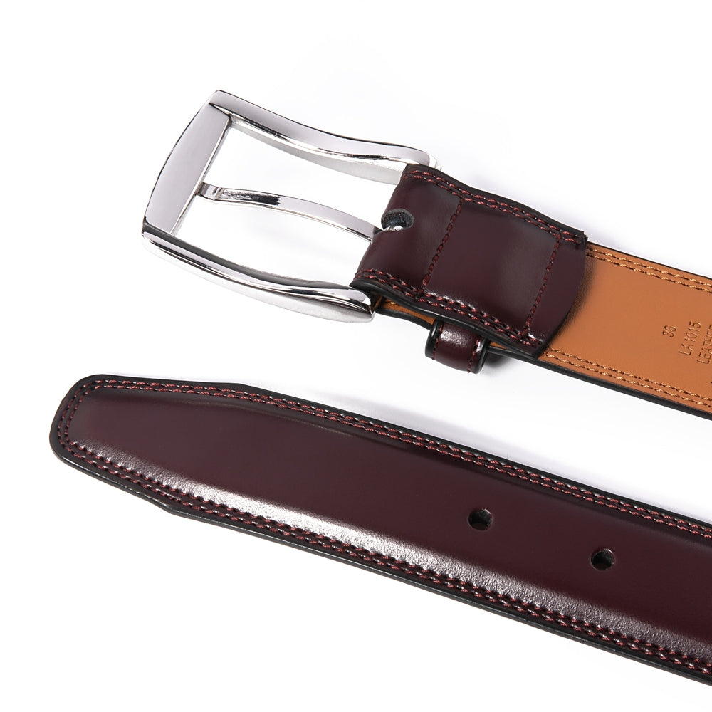 Genuine Leather Dress Belts For Men - Mens Belt For Suits, Jeans, Uniform With Single Prong Buckle