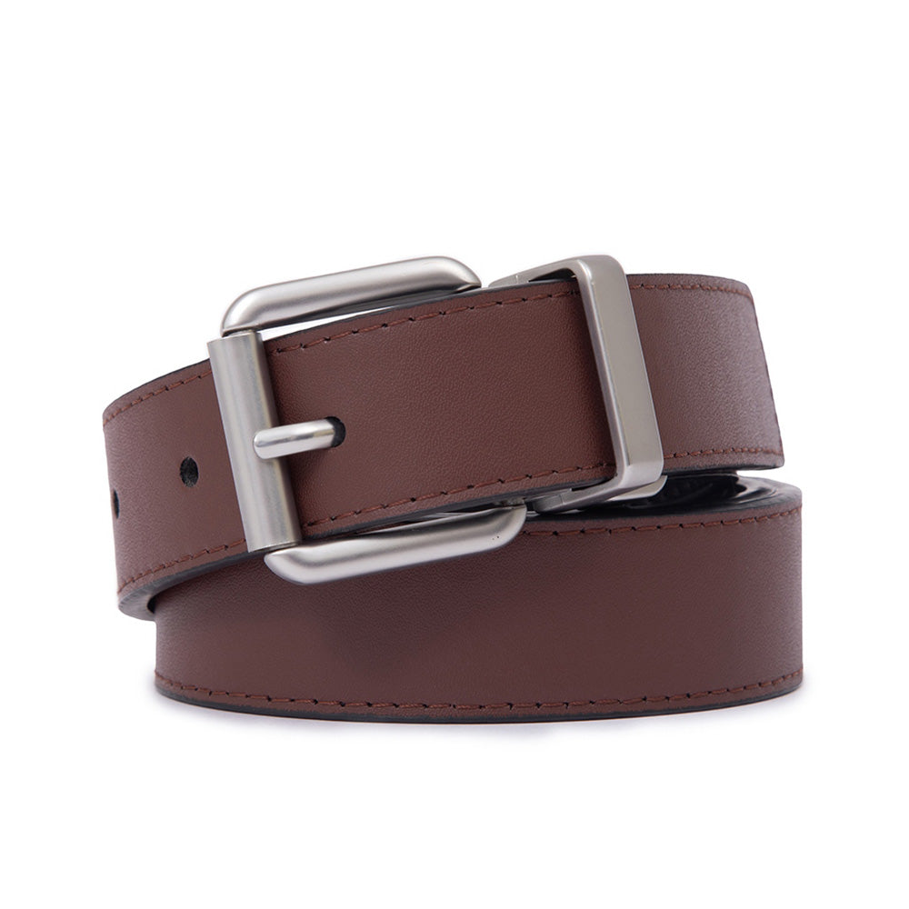 Men's Reversible Leather Belt – Slim Rotating Buckle Dress & Business Casual Belt Main image