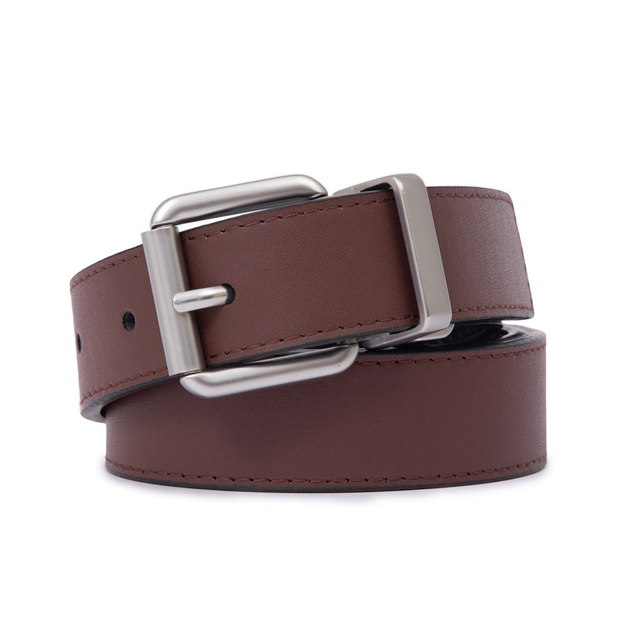 Kids Leather Belt – Reversible Rotating Pin Buckle Casual Belt for Boys