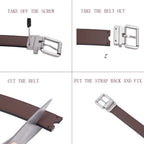 Reversible Color-Changing Rotating Pin Buckle Men's Belt