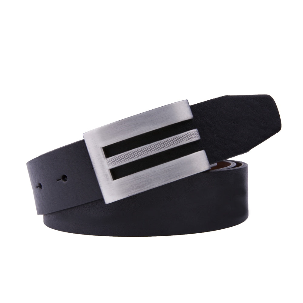 Reversible Color-Changing Anti-Slip Particle Plate Buckle Italian Genuine Leather Men's Belt
