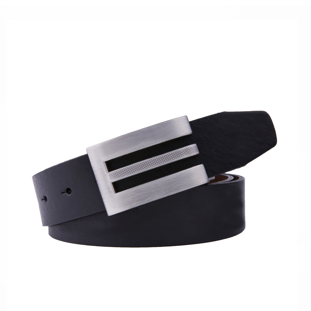 Reversible Color-Changing Anti-Slip Particle Plate Buckle Italian Genuine Leather Men's Belt Main image