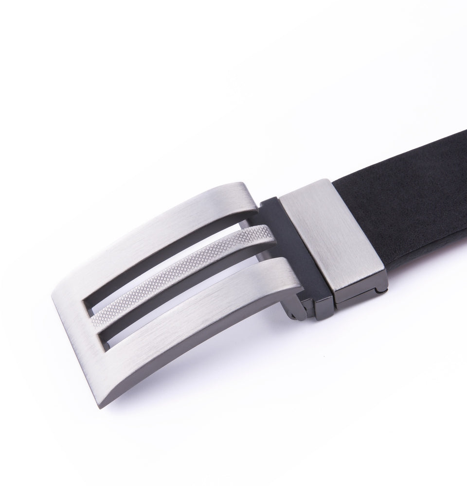 Reversible Color-Changing Anti-Slip Particle Plate Buckle Italian Genuine Leather Men's Belt