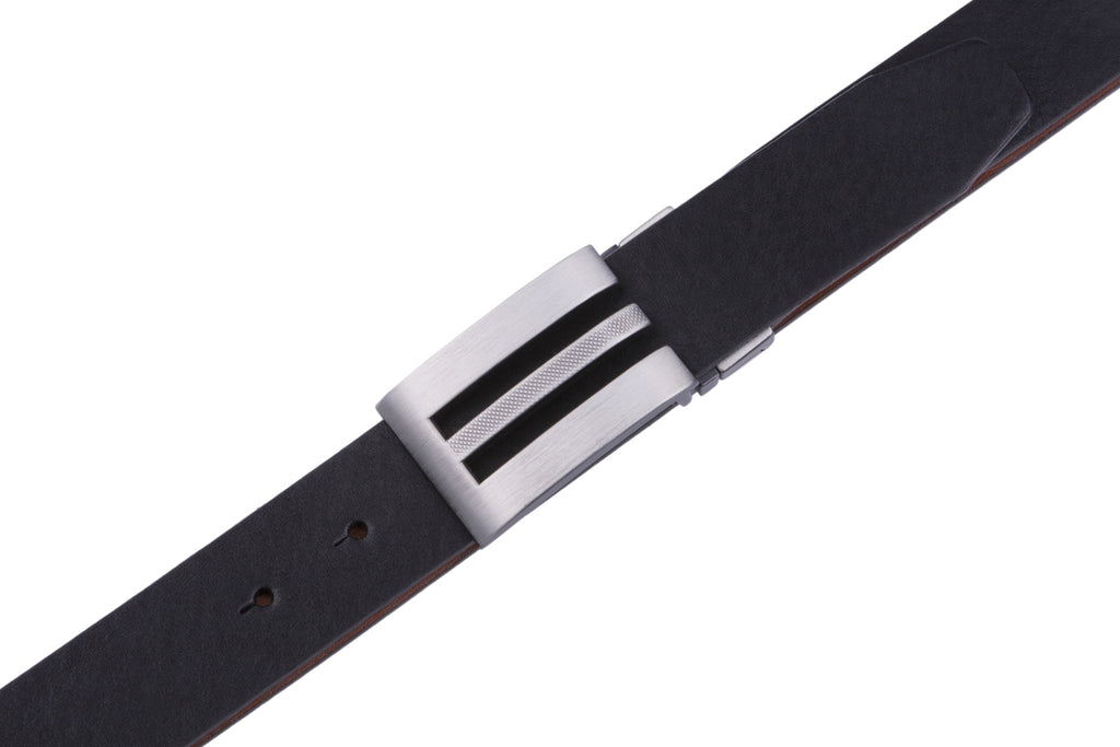 Reversible Color-Changing Anti-Slip Particle Plate Buckle Italian Genuine Leather Men's Belt