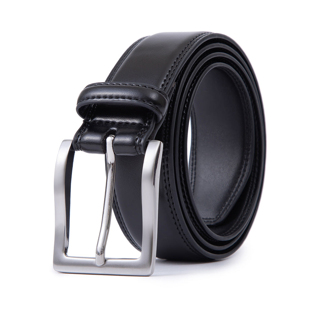 Men's Classic Leather Dress Belt – Business Casual Pin Buckle Belt