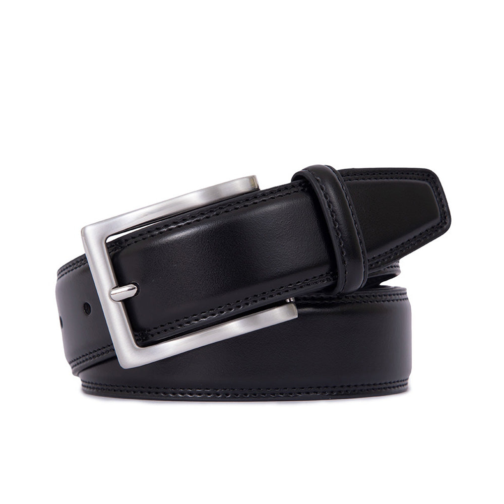 Men's Classic Leather Dress Belt – Business Casual Pin Buckle Belt Main image