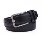 Double-Stitch Embossed Double Leather Loops Single Prong Buckle Men's Belt
