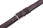 Double-Stitch Embossed Double Leather Loops Single Prong Buckle Men's Belt