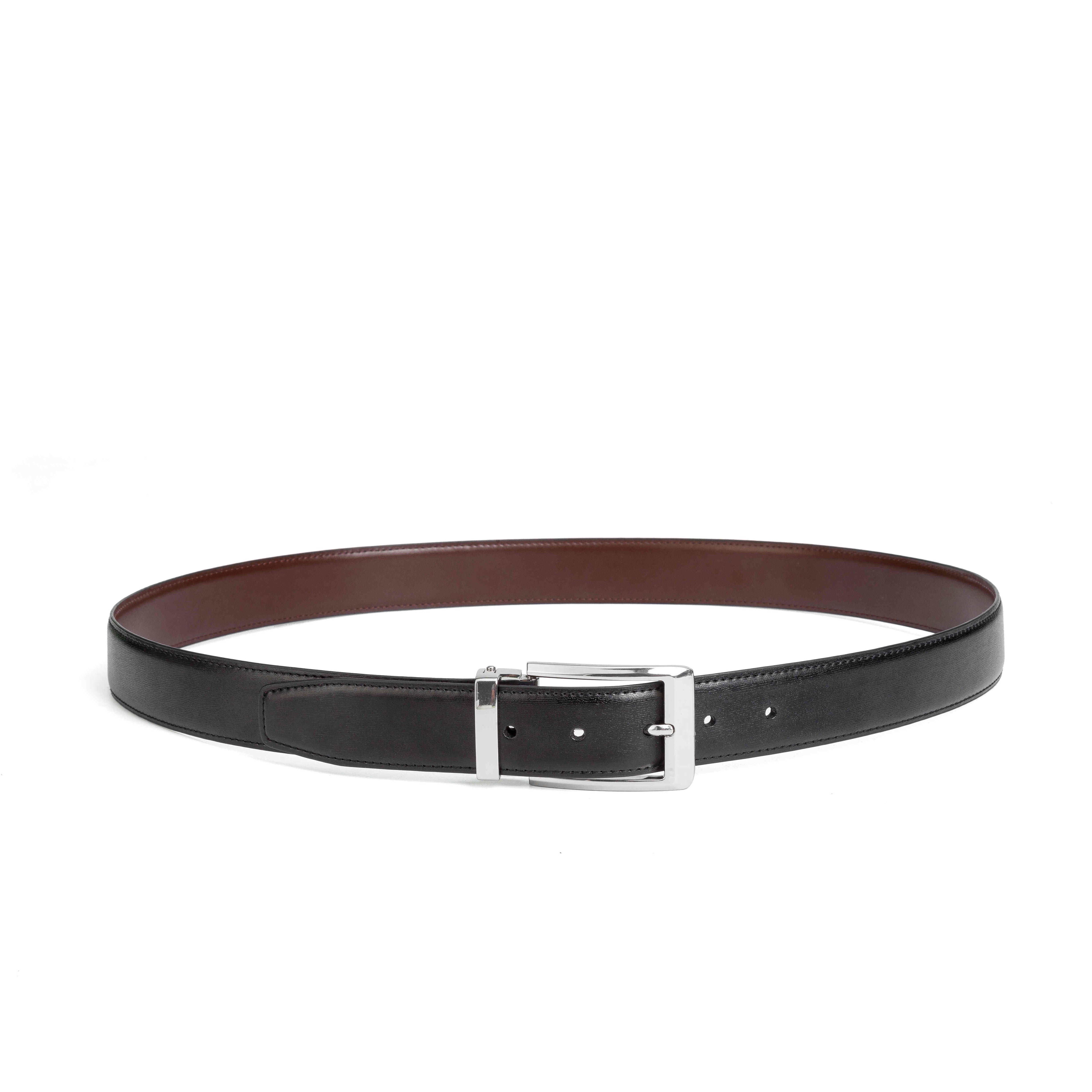 Reversible Color-Changing Rotating Pin Buckle Genuine Leather Men's Belt LA1180 Main image