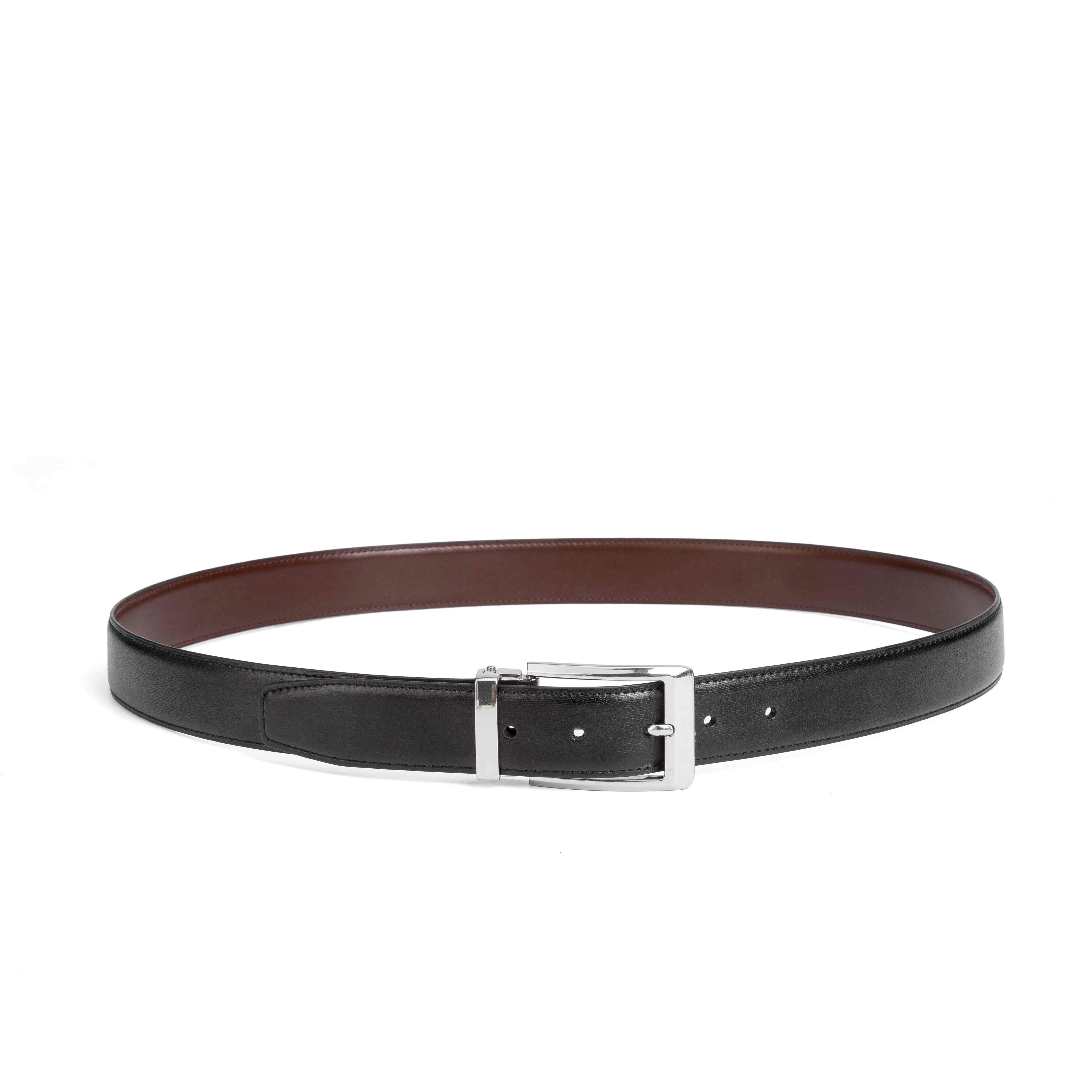 Reversible Color-Changing Rotating Pin Buckle Genuine Leather Men's Belt LA1180