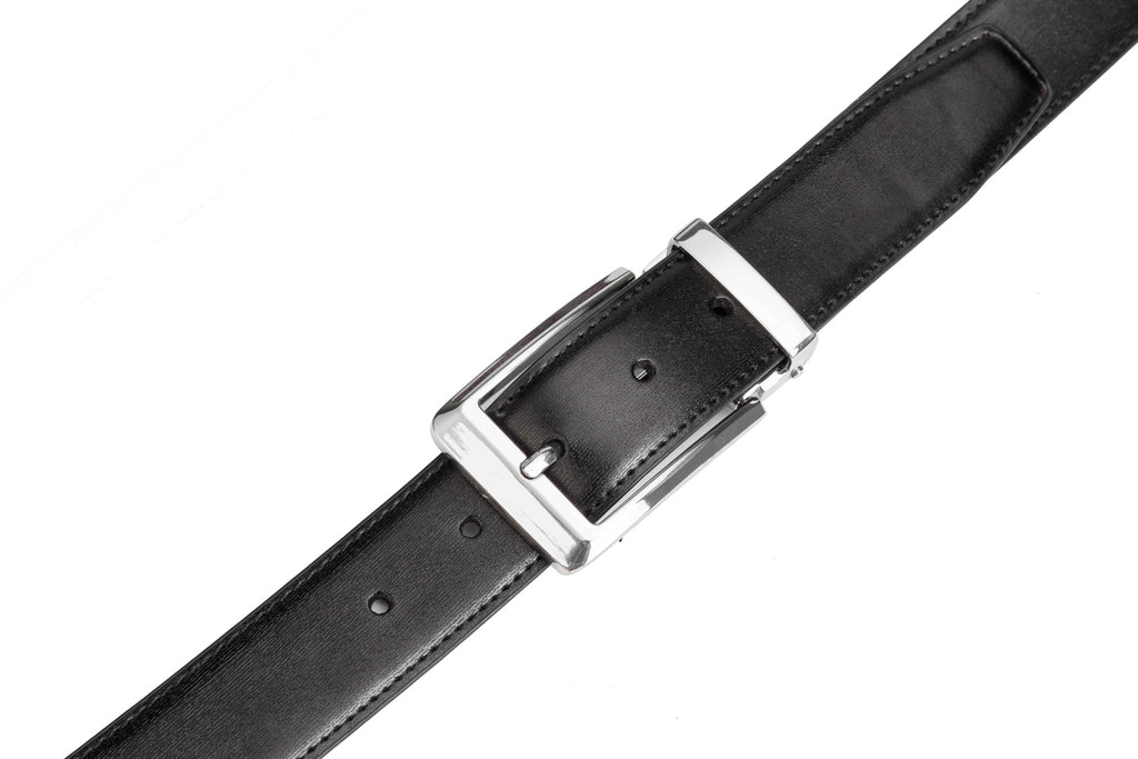 Reversible Color-Changing Rotating Pin Buckle Genuine Leather Men's Belt LA1180