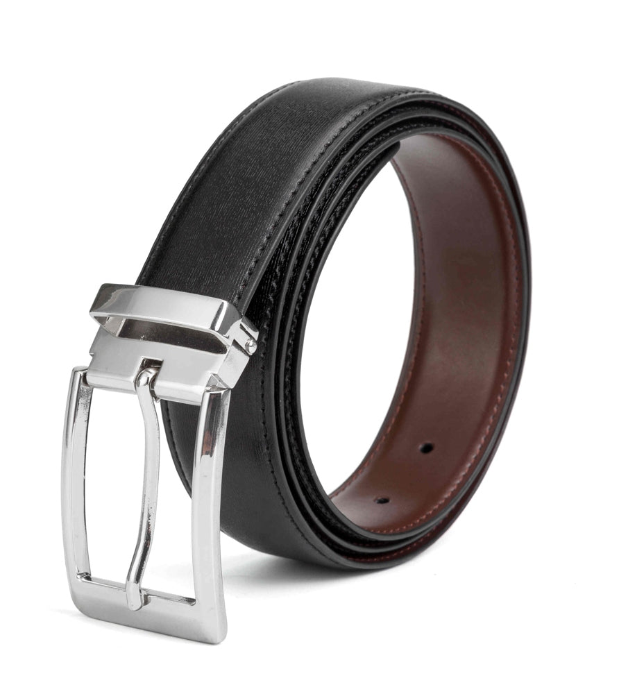 Reversible Color-Changing Rotating Pin Buckle Genuine Leather Men's Belt LA1180 Secondary image