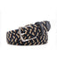 Stretch Woven Belt – Elastic Casual Belt with Leather Trim (B)