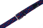Stretch Woven Belt – Elastic Casual Belt with Leather Trim (B)