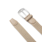 Stretch Woven Belt – Elastic Casual Belt with Leather Trim