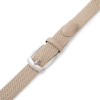 Stretch Woven Belt – Elastic Casual Belt with Leather Trim