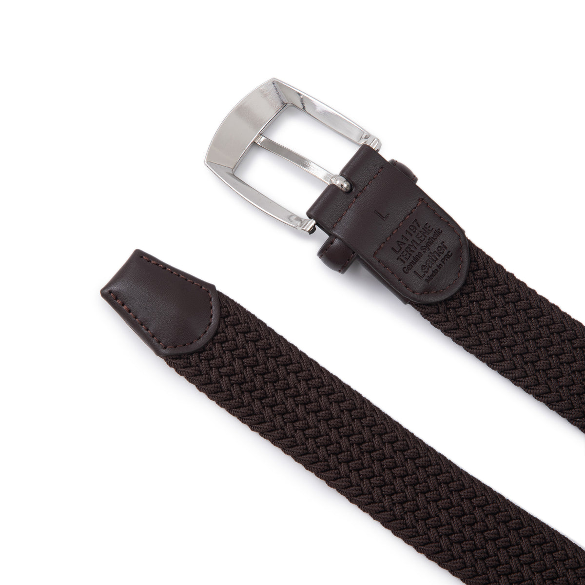 Stretch Woven Belt – Elastic Casual Belt with Leather Trim