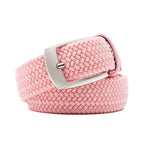 Stretch Woven Belt – Elastic Casual Belt with Leather Trim