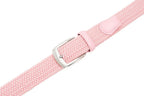 Woven Elastic Leather Trim Single Prong Buckle Men's Belt LA1197