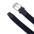 Stretch Woven Belt – Elastic Casual Belt with Leather Trim