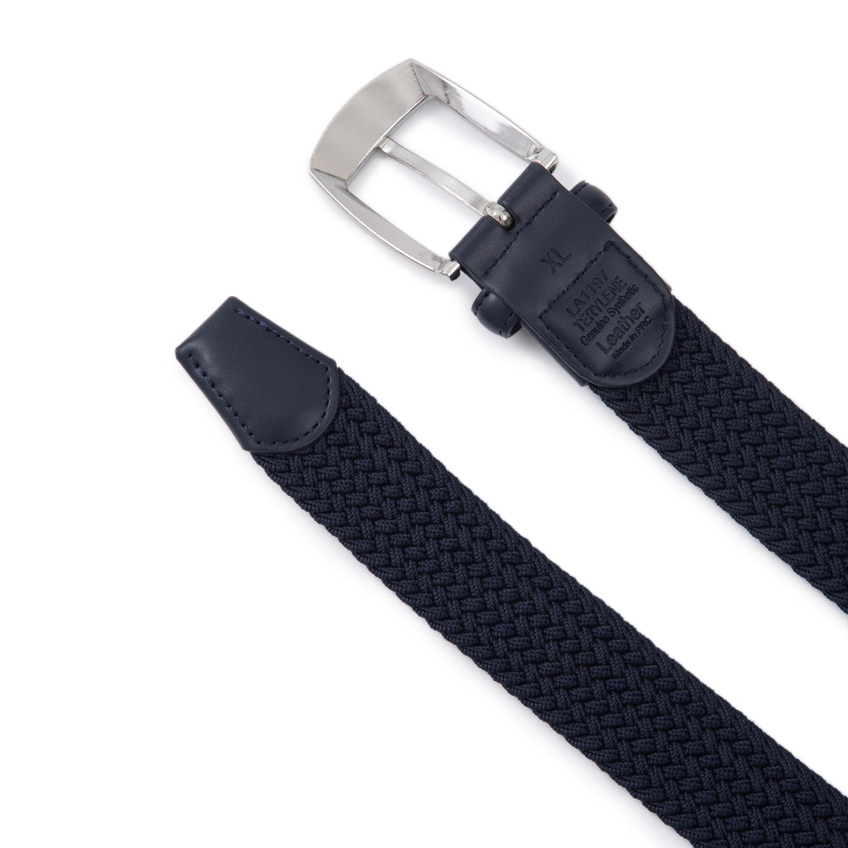 Stretch Woven Belt – Elastic Casual Belt with Leather Trim