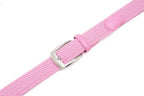 Woven Elastic Leather Trim Single Prong Buckle Men's Belt LA1197