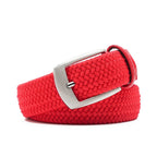 Stretch Woven Belt – Elastic Casual Belt with Leather Trim
