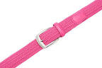 Woven Elastic Leather Trim Single Prong Buckle Men's Belt LA1197