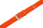 Woven Elastic Leather Trim Single Prong Buckle Men's Belt LA1197