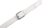 Woven Elastic Leather Trim Single Prong Buckle Men's Belt LA1197