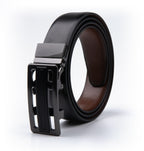 Reversible No-Ratchet Automatic Buckle Business Leather Belt for Men