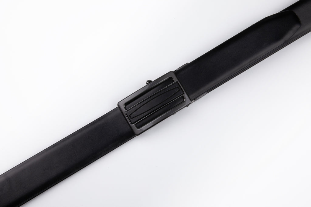 Reversible No-Ratchet Automatic Buckle Business Leather Belt for Men