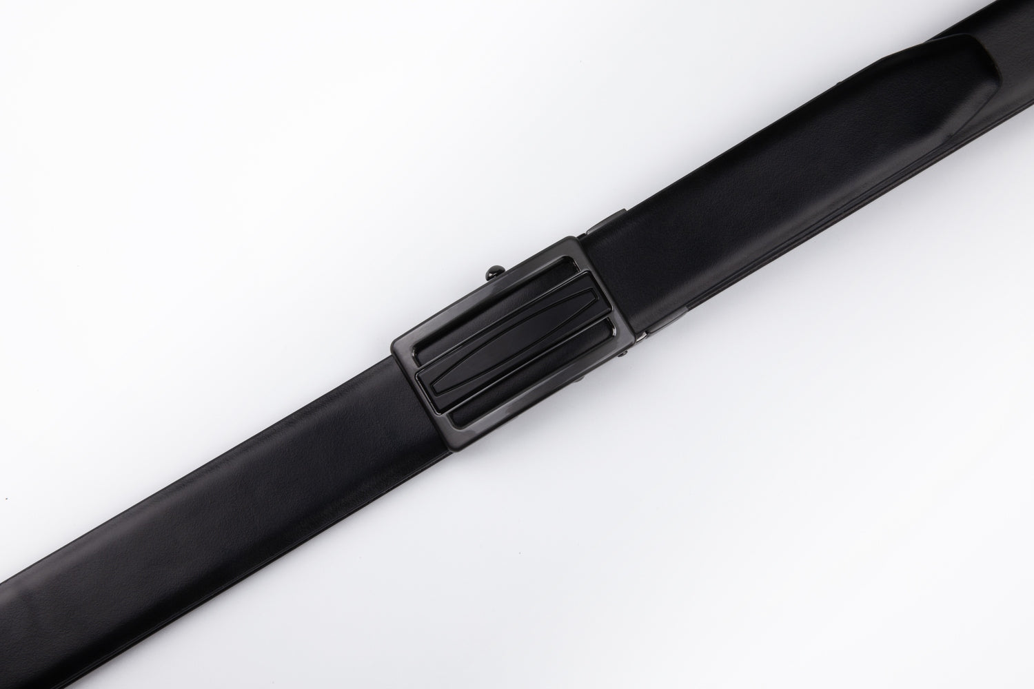 Reversible No-Ratchet Automatic Buckle Business Leather Belt for Men