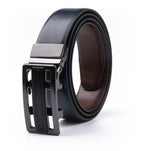 Reversible No-Ratchet Automatic Buckle Business Leather Belt for Men