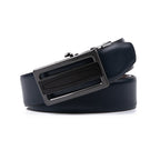 Reversible No-Ratchet Automatic Buckle Business Leather Belt for Men