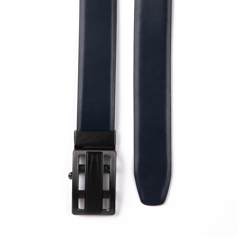Reversible No-Ratchet Automatic Buckle Business Leather Belt for Men