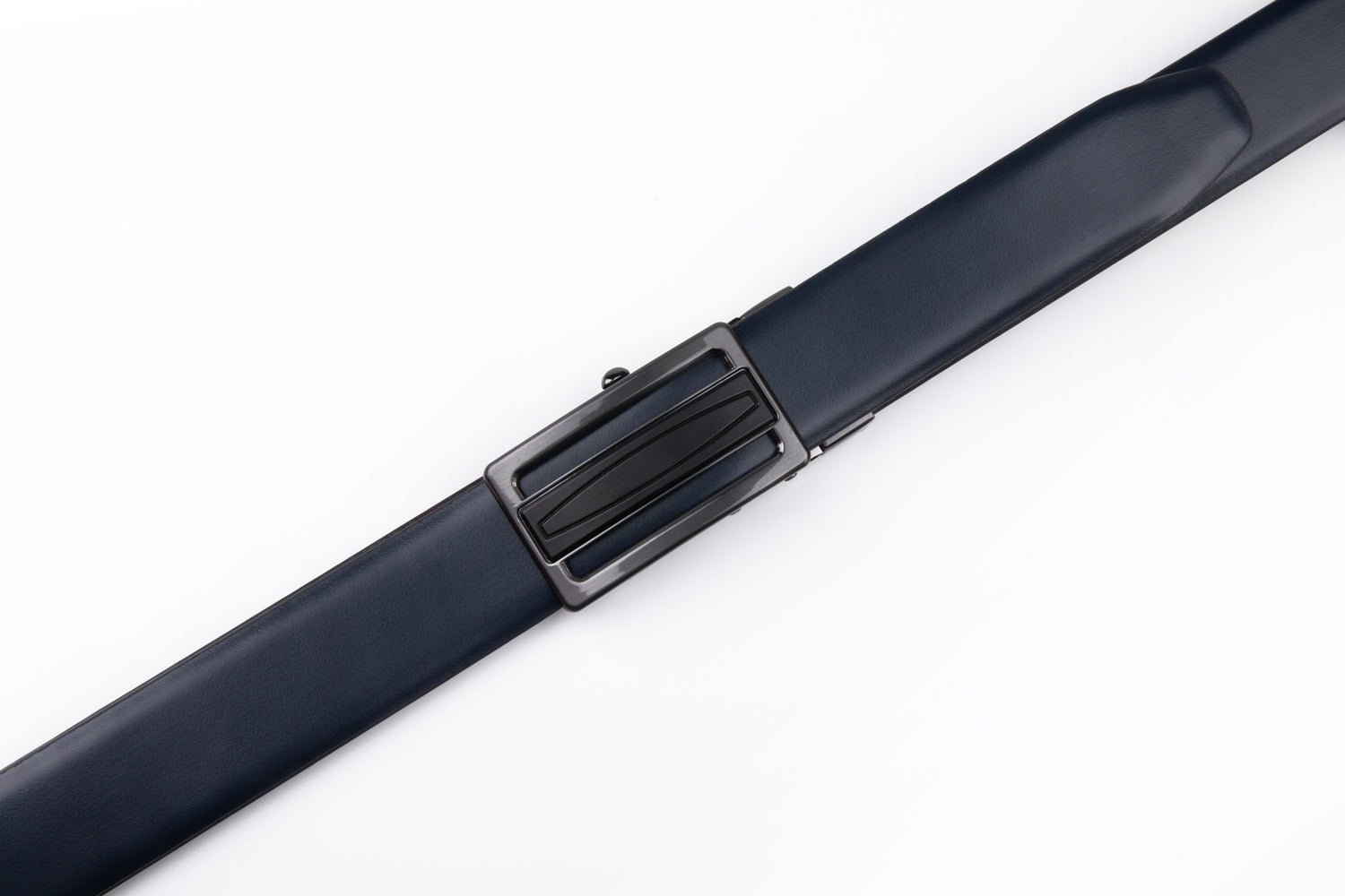 Reversible No-Ratchet Automatic Buckle Business Leather Belt for Men