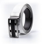 Reversible No-Ratchet Automatic Buckle Business Leather Belt for Men