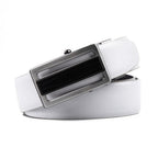 Reversible No-Ratchet Automatic Buckle Business Leather Belt for Men