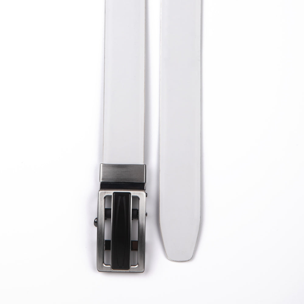 Reversible No-Ratchet Automatic Buckle Business Leather Belt for Men