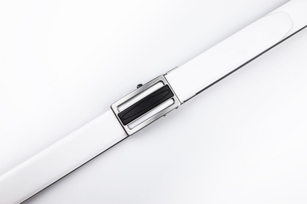Reversible No-Ratchet Automatic Buckle Business Leather Belt for Men