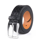 Men's Genuine Leather Grid Pattern Casual Dress Belt