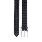Men's Genuine Leather Grid Pattern Casual Dress Belt