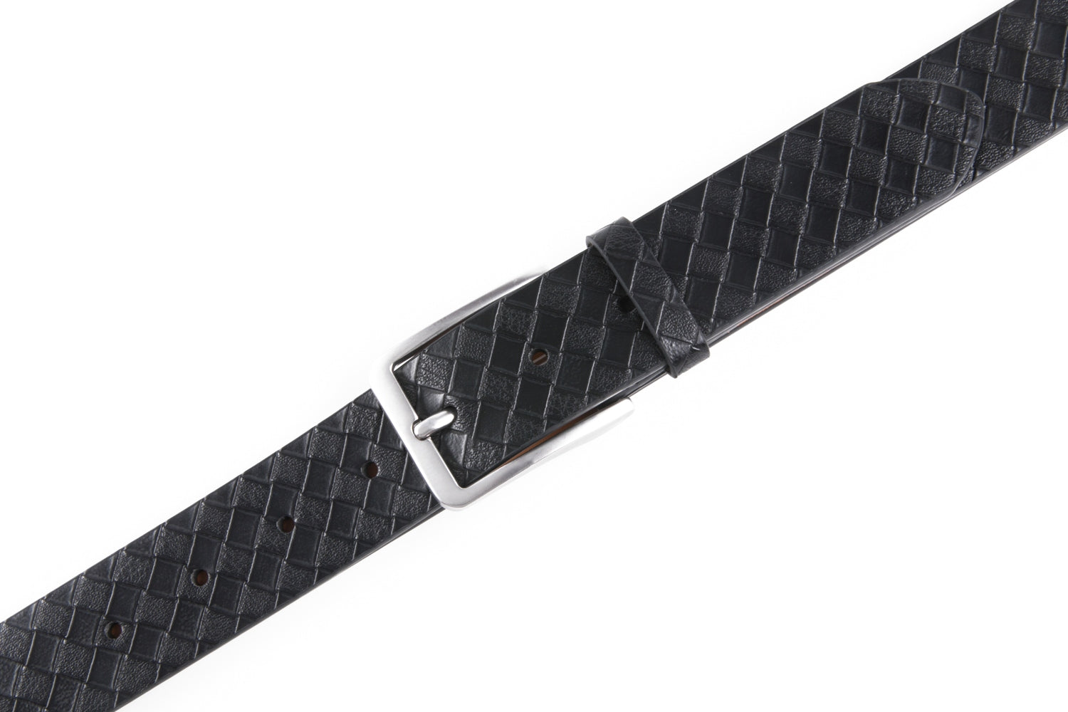 Men's Genuine Leather Grid Pattern Casual Dress Belt