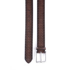 Men's Genuine Leather Grid Pattern Casual Dress Belt
